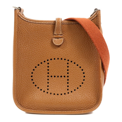 HERMES Clemence皮革Evelyne TPM肩背袋Gold