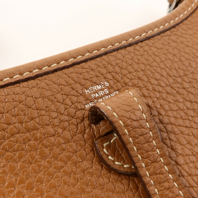 HERMES Clemence皮革Evelyne TPM肩背袋Gold-5