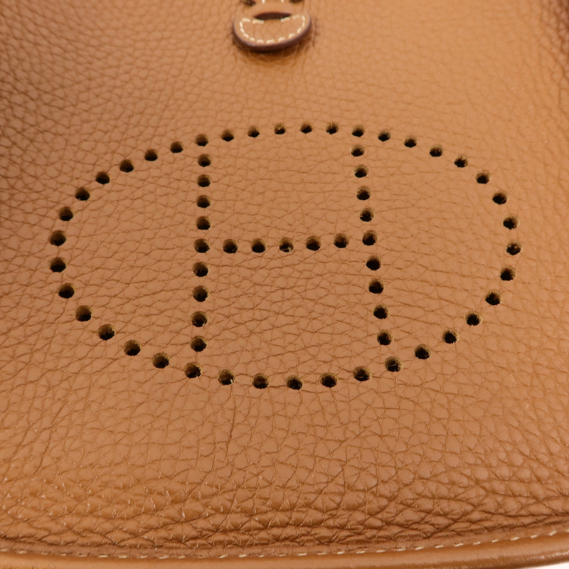 HERMES Clemence皮革Evelyne TPM肩背袋Gold-8