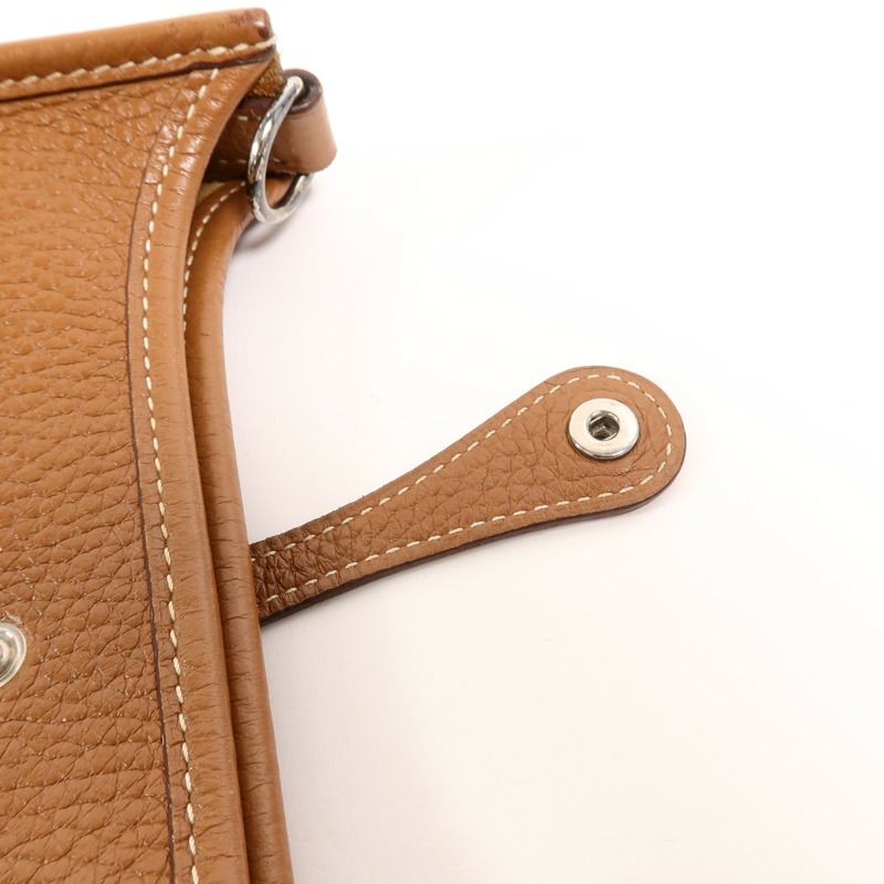 HERMES Clemence皮革Evelyne TPM肩背袋Gold-10