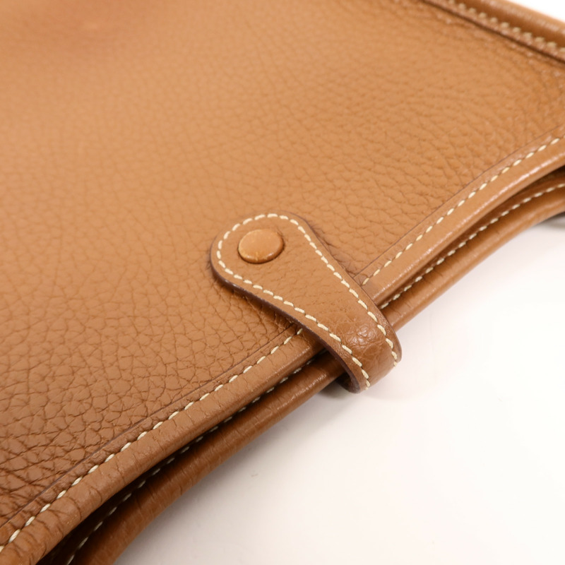 HERMES Clemence皮革Evelyne TPM肩背袋Gold-11