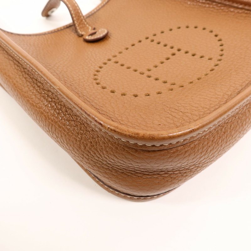 HERMES Clemence皮革Evelyne TPM肩背袋Gold-15