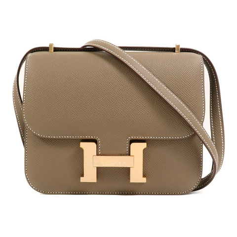 HERMES Epsom皮革Constance Mini肩背袋Etoupe