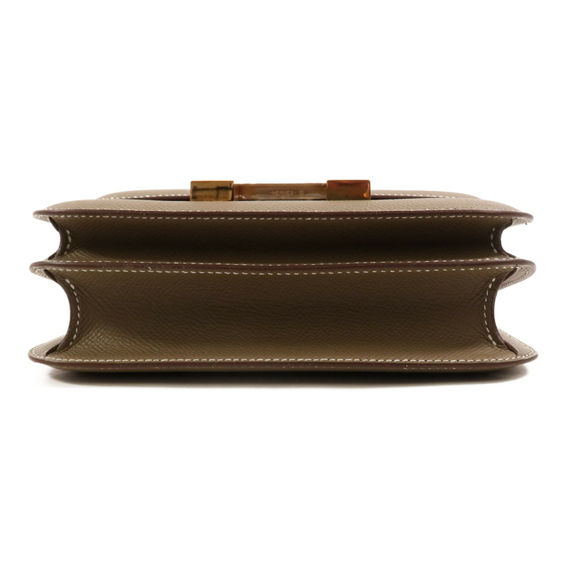 HERMES Epsom皮革Constance Mini肩背袋Etoupe-3