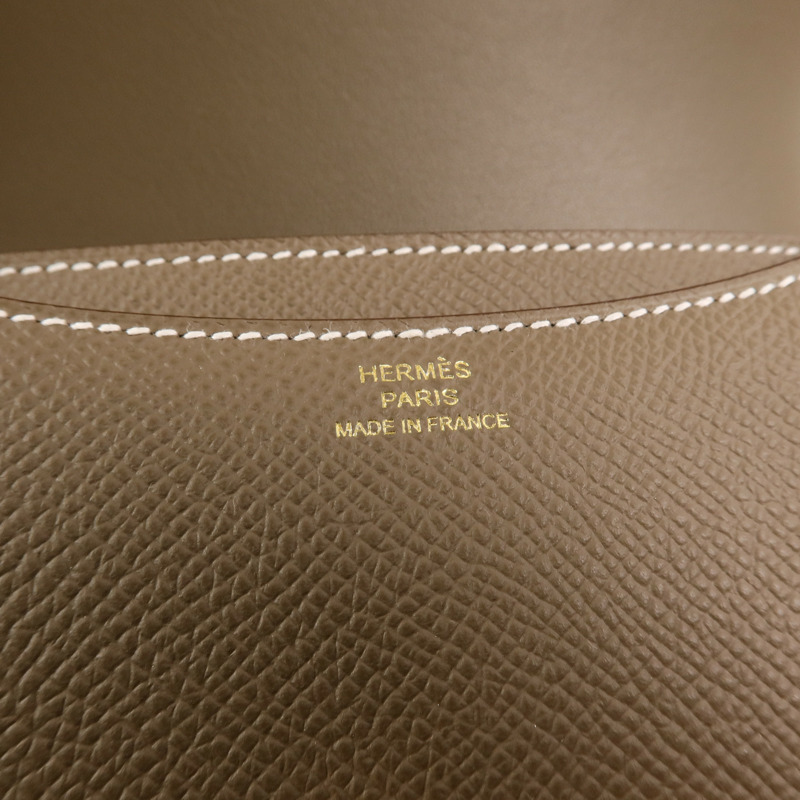 HERMES Epsom皮革Constance Mini肩背袋Etoupe-5