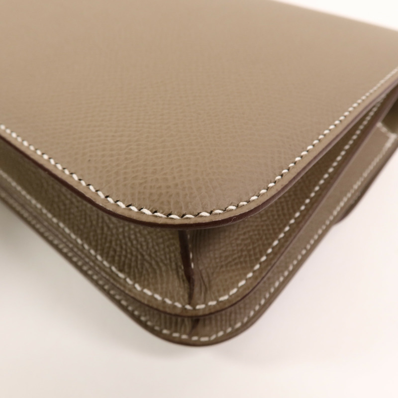 HERMES Epsom皮革Constance Mini肩背袋Etoupe-14