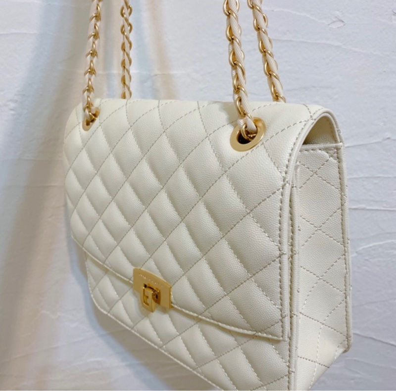CHARLES＆KEITH 菱格鏈條包 手提包 側背包 方包-1