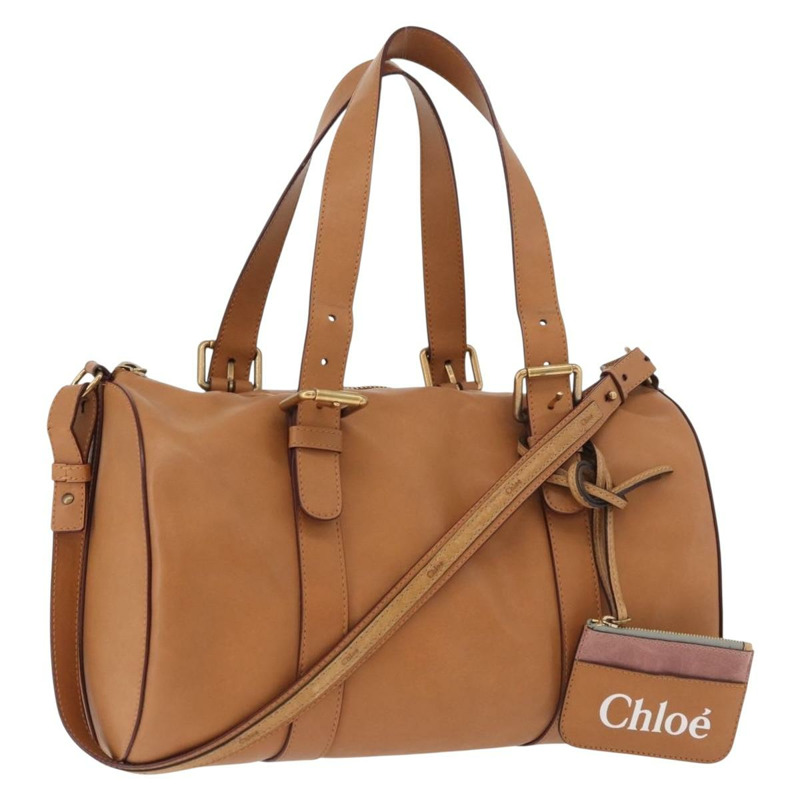 【日本直送】Chloe Sam 迷你波士頓包 皮革 兩用 米色 金色 正品 am11584A-0