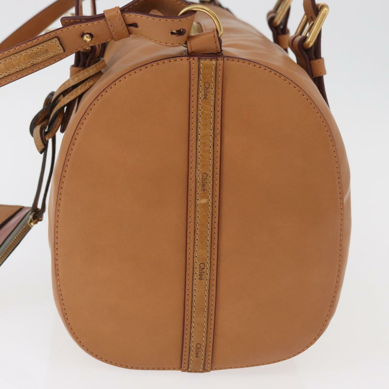【日本直送】Chloe Sam 迷你波士頓包 皮革 兩用 米色 金色 正品 am11584A-2