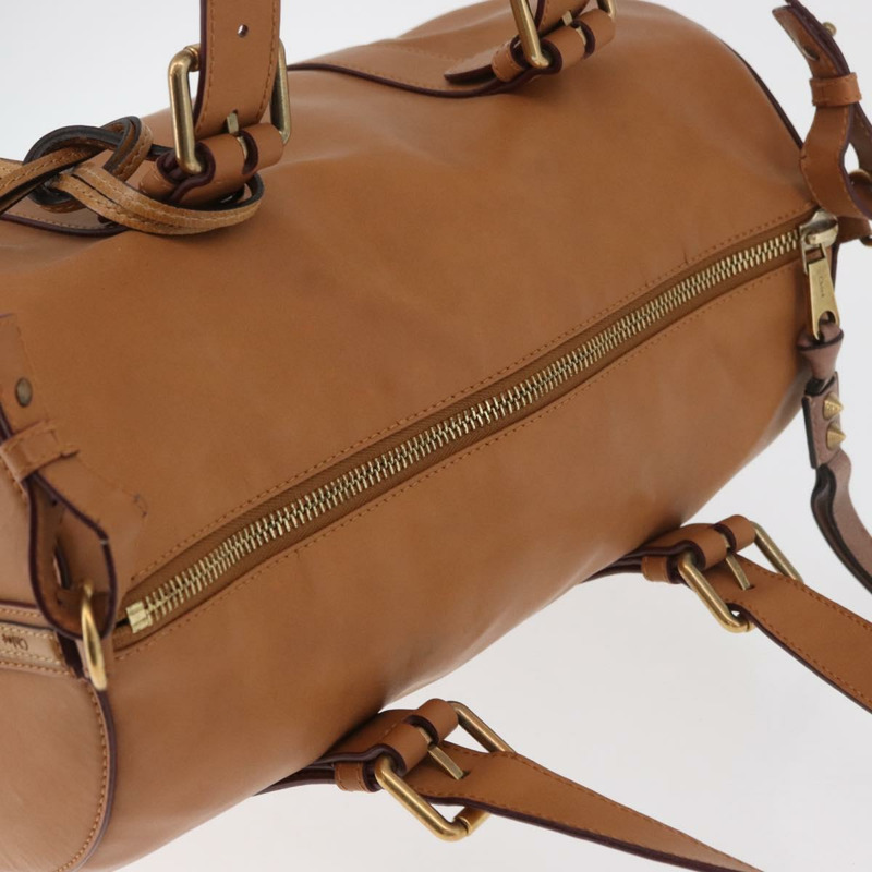 【日本直送】Chloe Sam 迷你波士頓包 皮革 兩用 米色 金色 正品 am11584A-5