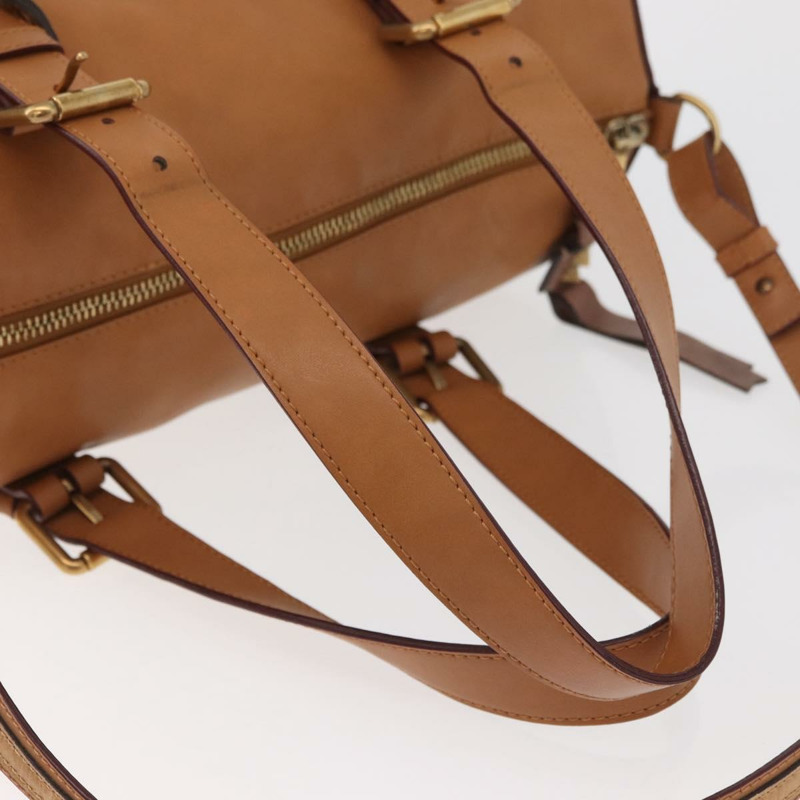 【日本直送】Chloe Sam 迷你波士頓包 皮革 兩用 米色 金色 正品 am11584A-6
