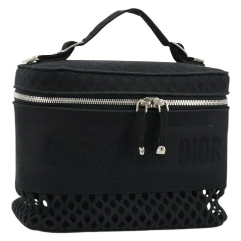 Christian Dior Vanity 手袋帆布黑色銀色正品 ka4453M