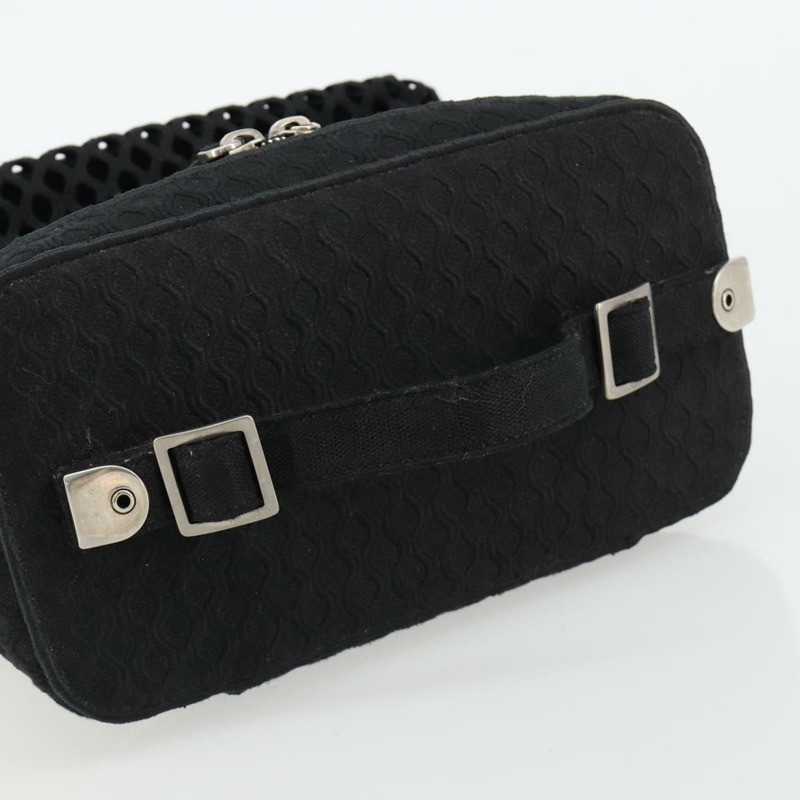 【日本直送】Christian Dior Vanity 手袋帆布黑色銀色正品 ka4453M-6