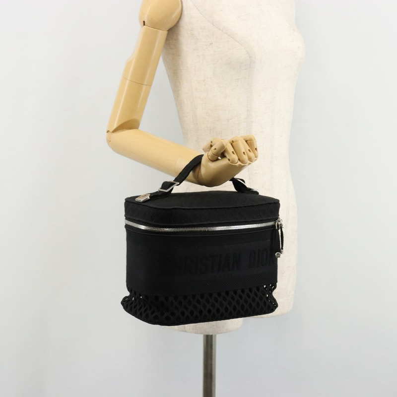 【日本直送】Christian Dior Vanity 手袋帆布黑色銀色正品 ka4453M-26