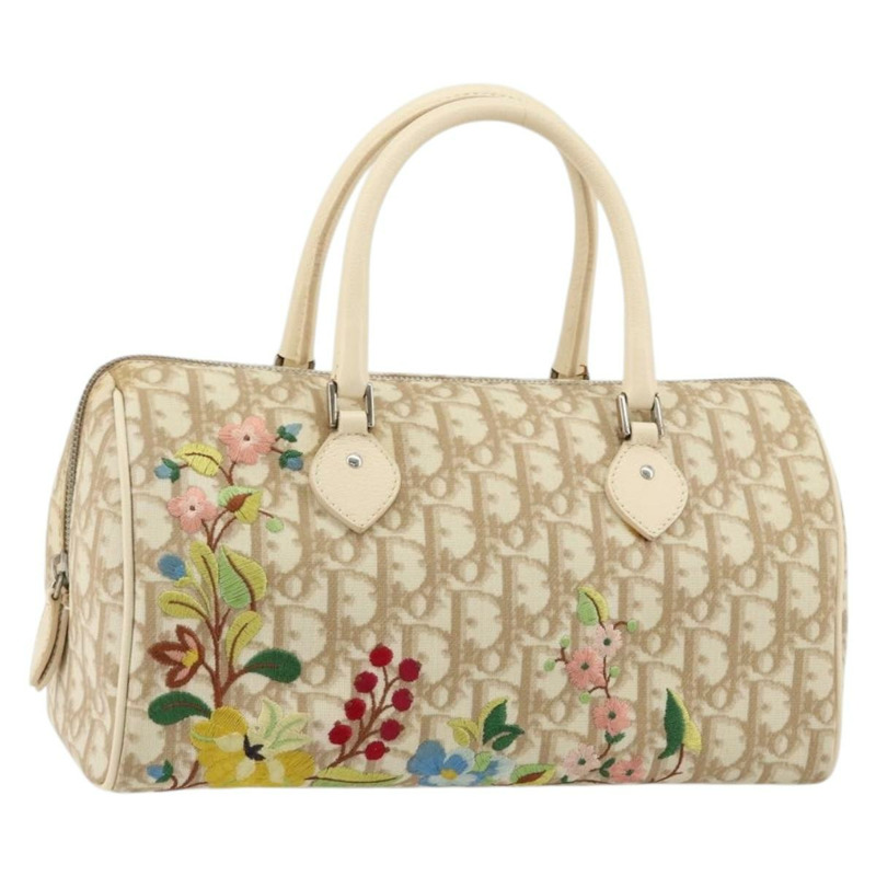 【日本直送】Christian Dior Trotter帆布浪漫手袋 PVC 米色銀色 正品 165275V-0