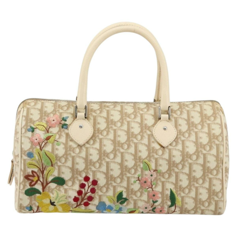 【日本直送】Christian Dior Trotter帆布浪漫手袋 PVC 米色銀色 正品 165275V-12