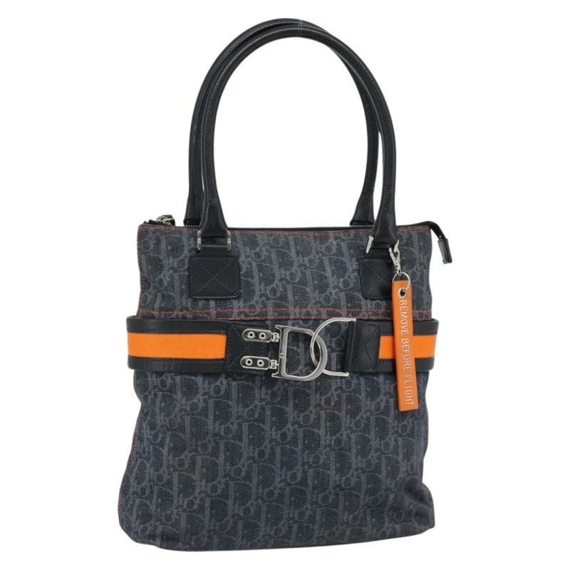【日本直送】Christian Dior Trotter帆布手提包 藍色銀色 正品 bs35245A-0