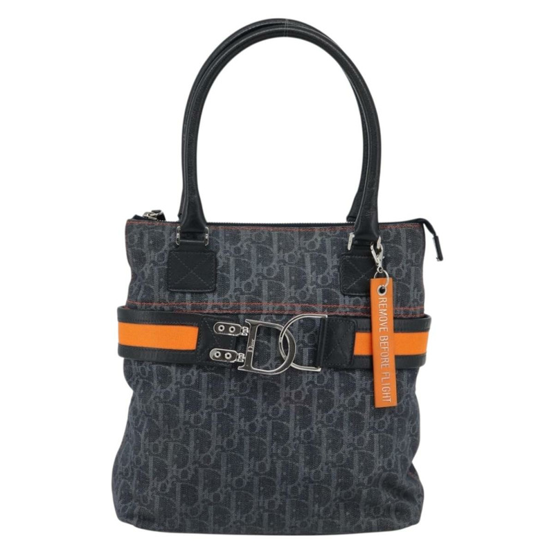 【日本直送】Christian Dior Trotter帆布手提包 藍色銀色 正品 bs35245A-12
