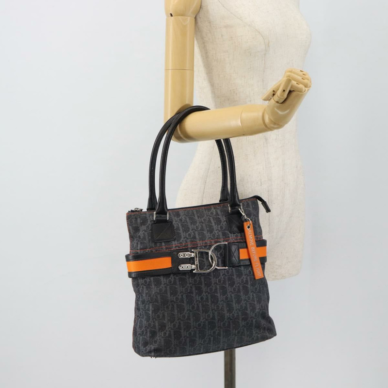 【日本直送】Christian Dior Trotter帆布手提包 藍色銀色 正品 bs35245A-23