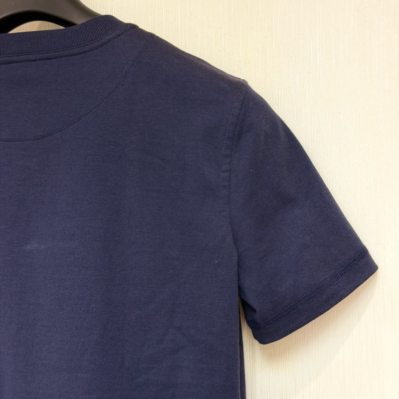 Hermes Micro Canoe T-Shirt Navy Blue 100% Cotton XB533-7