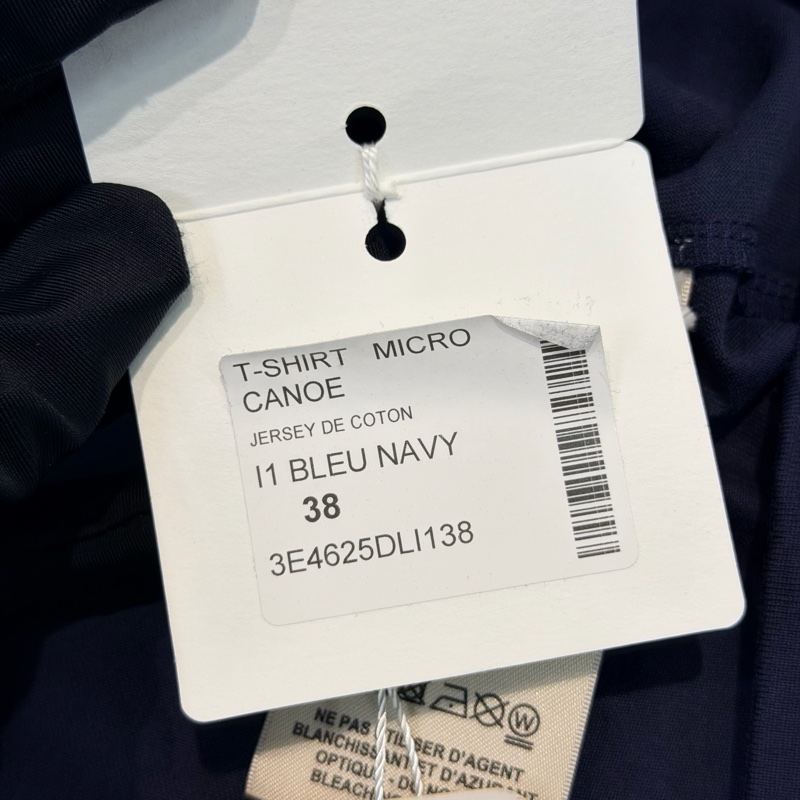 Hermes Micro Canoe T-Shirt Navy Blue 100% Cotton XB533-14