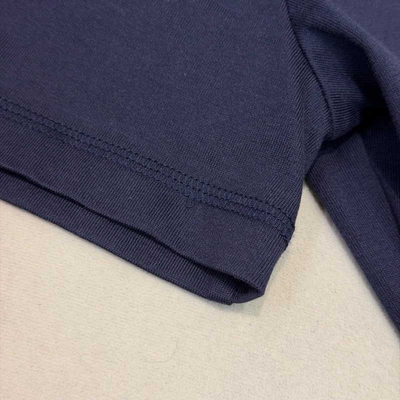 Hermes Micro Canoe T-Shirt Navy Blue 100% Cotton XB533-15