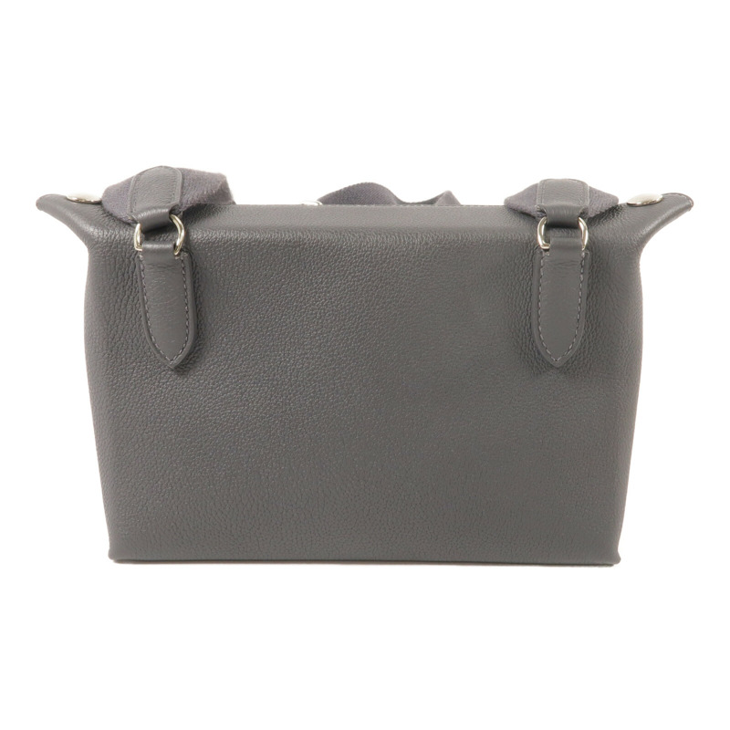 HERMES Togo皮革Videpoches肩背袋Gris Misty-2