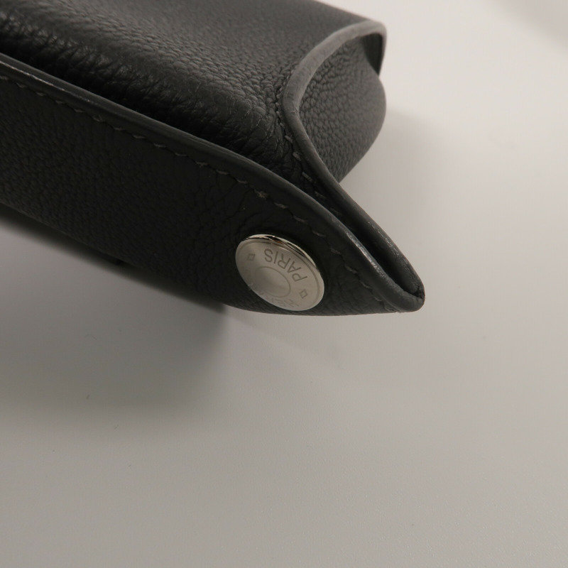 HERMES Togo皮革Videpoches肩背袋Gris Misty-7