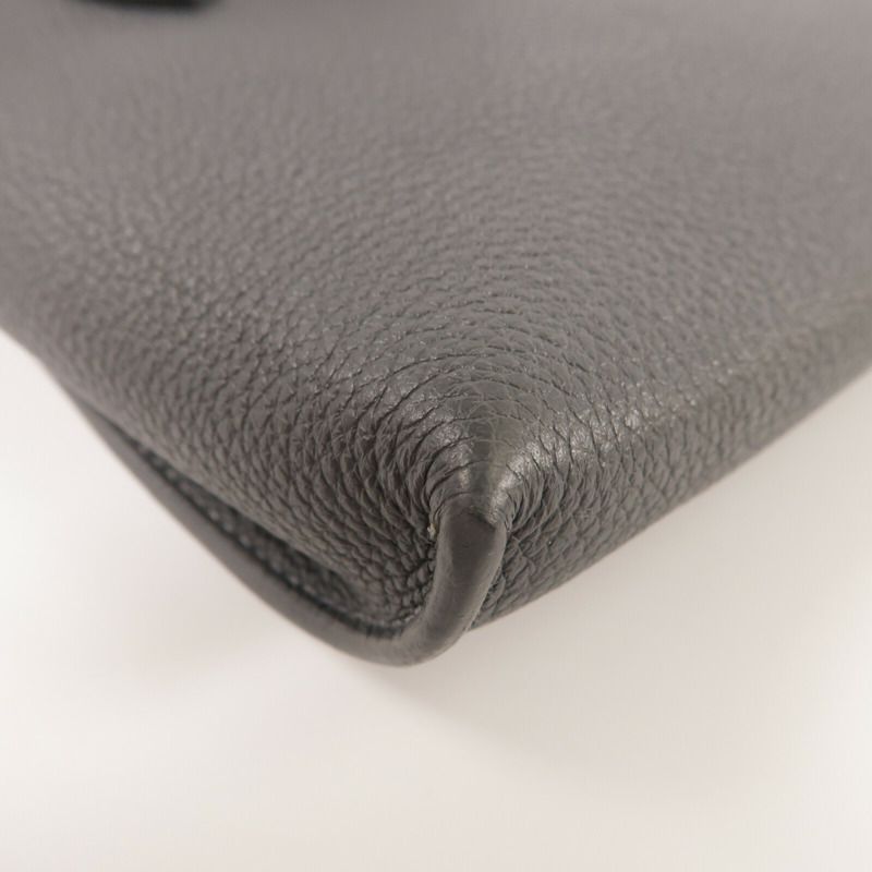 HERMES Togo皮革Videpoches肩背袋Gris Misty-12