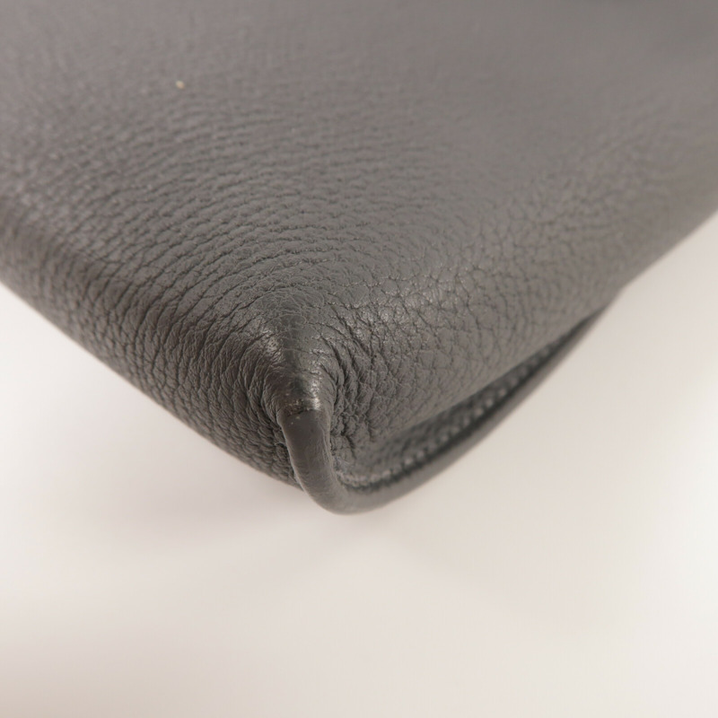 HERMES Togo皮革Videpoches肩背袋Gris Misty-13