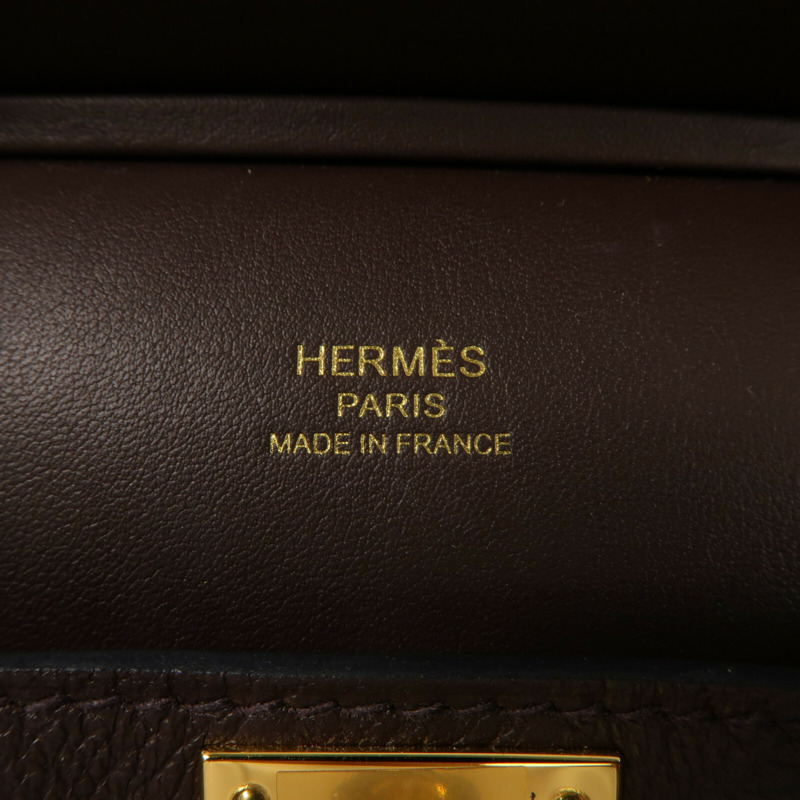HERMES Evercolor皮革Mini Jypsiere肩背袋Chocolate-5