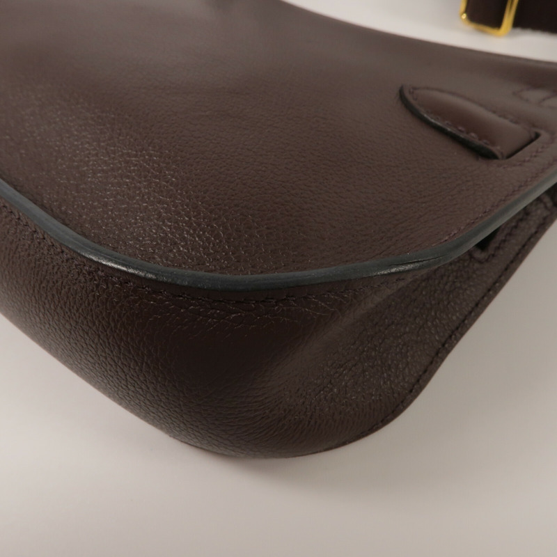 HERMES Evercolor皮革Mini Jypsiere肩背袋Chocolate-13