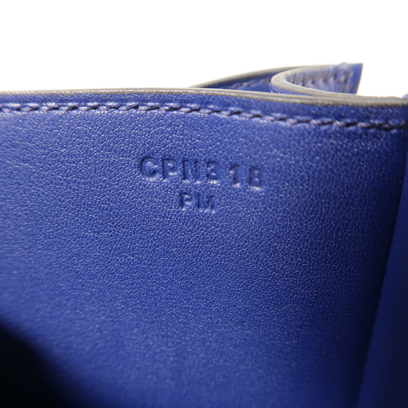 HERMES Swift皮革/Toile帆布Constance 24肩背袋Bleu Sapphire/Noir-7