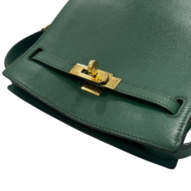 HERMES 愛馬仕 KELLY SPORT 側背凱莉包 EPSOM皮革 翡翠綠 金釦-10