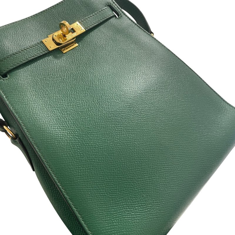 HERMES 愛馬仕 KELLY SPORT 側背凱莉包 EPSOM皮革 翡翠綠 金釦-11