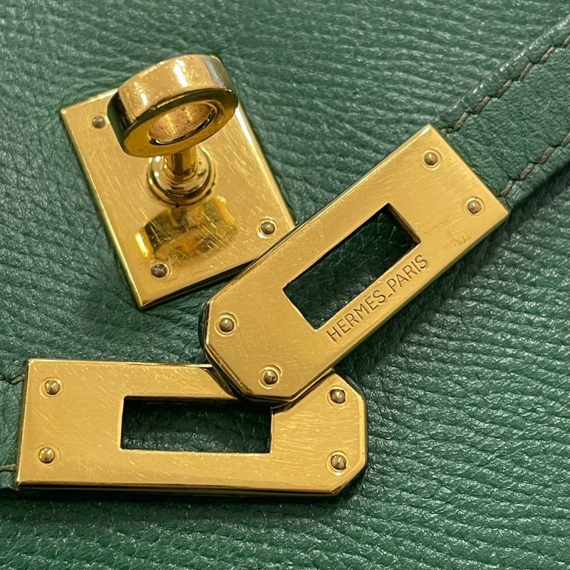 HERMES 愛馬仕 KELLY SPORT 側背凱莉包 EPSOM皮革 翡翠綠 金釦-12
