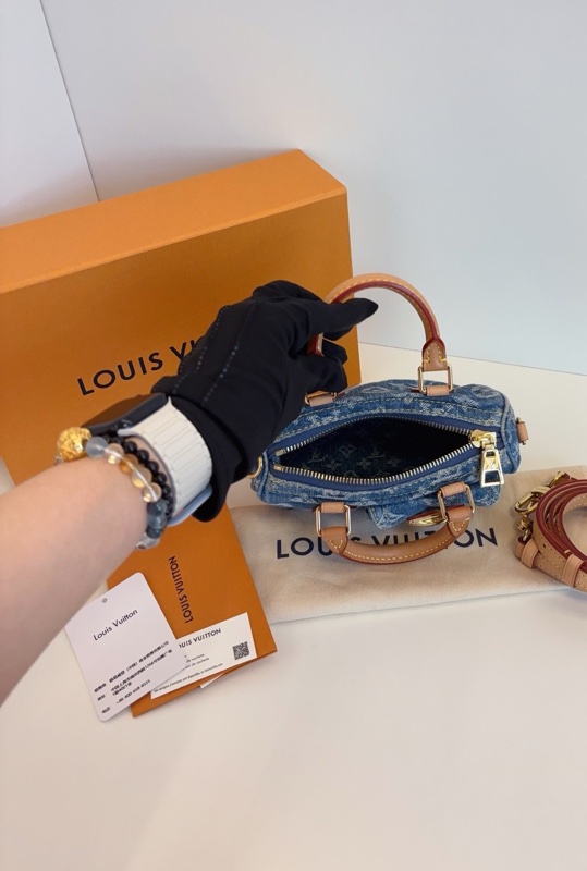 LV 牛仔丹宁speedy nano 芯片 16*10*7.5-6