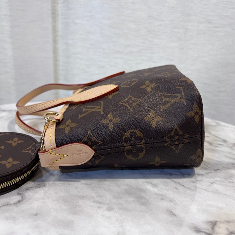 LV原花金釦Neverfull BB 手提斜背包-3