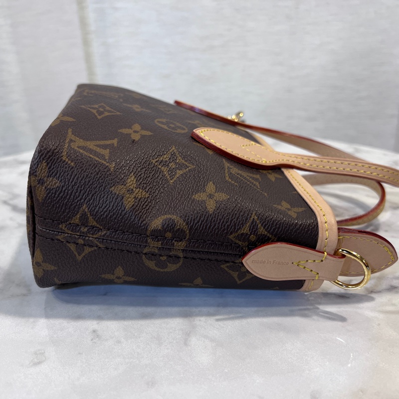 LV原花金釦Neverfull BB 手提斜背包-4