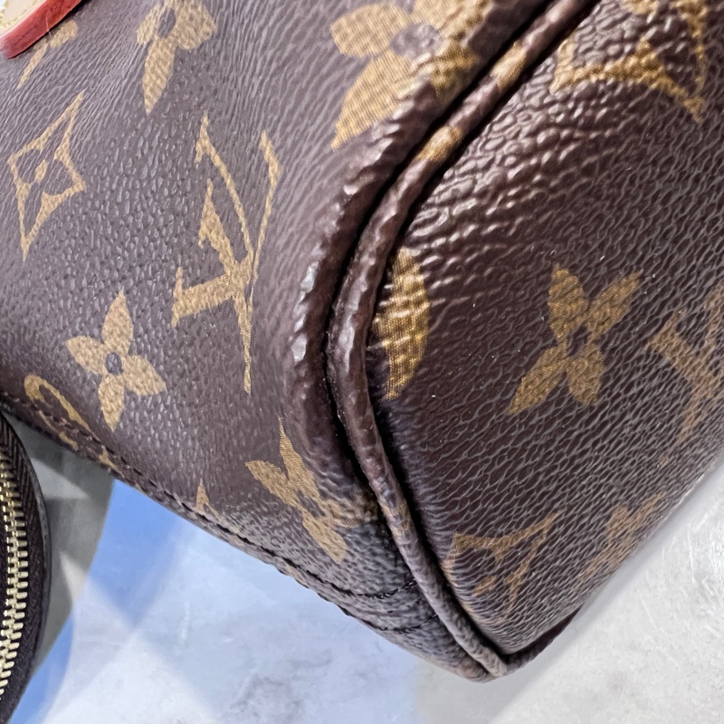 LV原花金釦Neverfull BB 手提斜背包-7