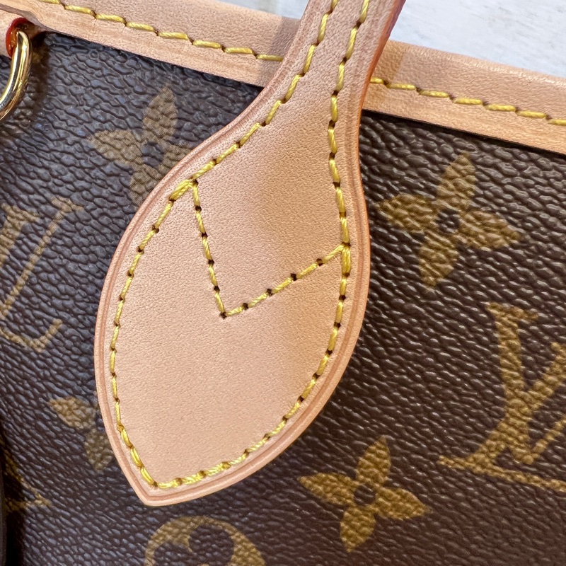 LV原花金釦Neverfull BB 手提斜背包-12