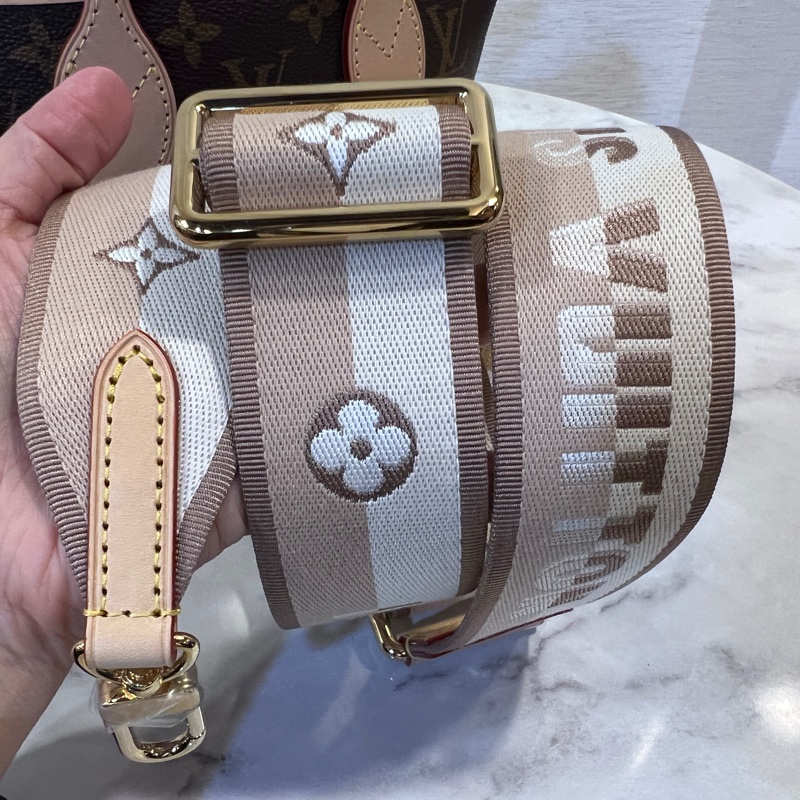 LV原花金釦Neverfull BB 手提斜背包-18