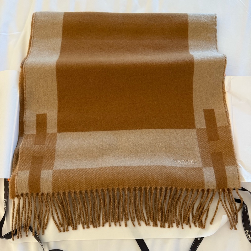 💖Hermes 100% cashmere H Passant 圍巾💖全新-2