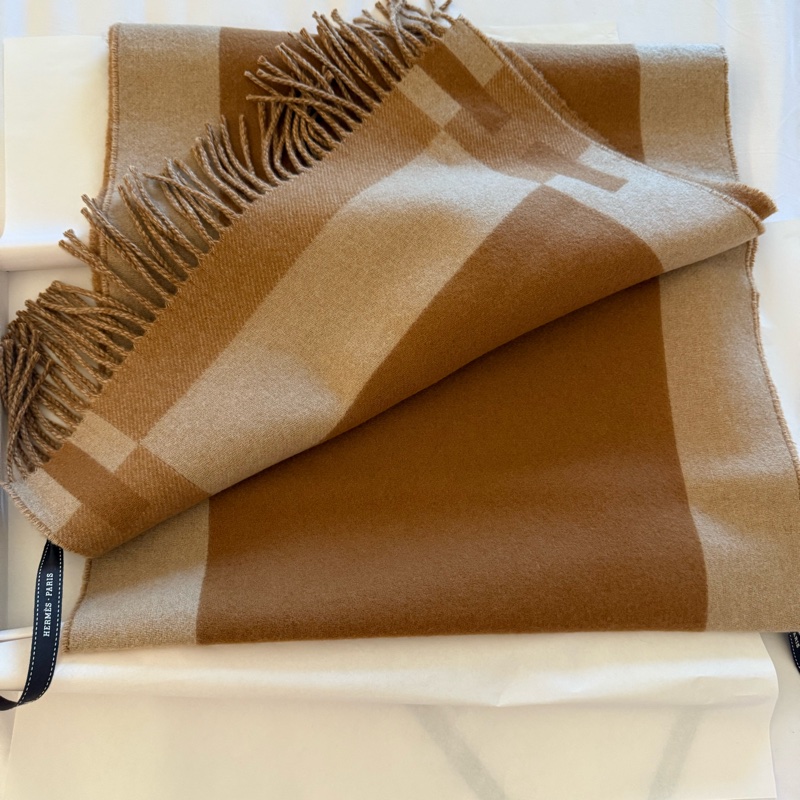 💖Hermes 100% cashmere H Passant 圍巾💖全新-7