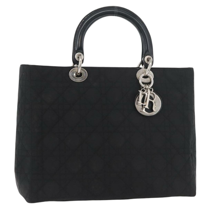【日本直送】Christian Dior Lady Dior Canage 手提包 尼龍材質 黑色 銀色 正品 179983A-0