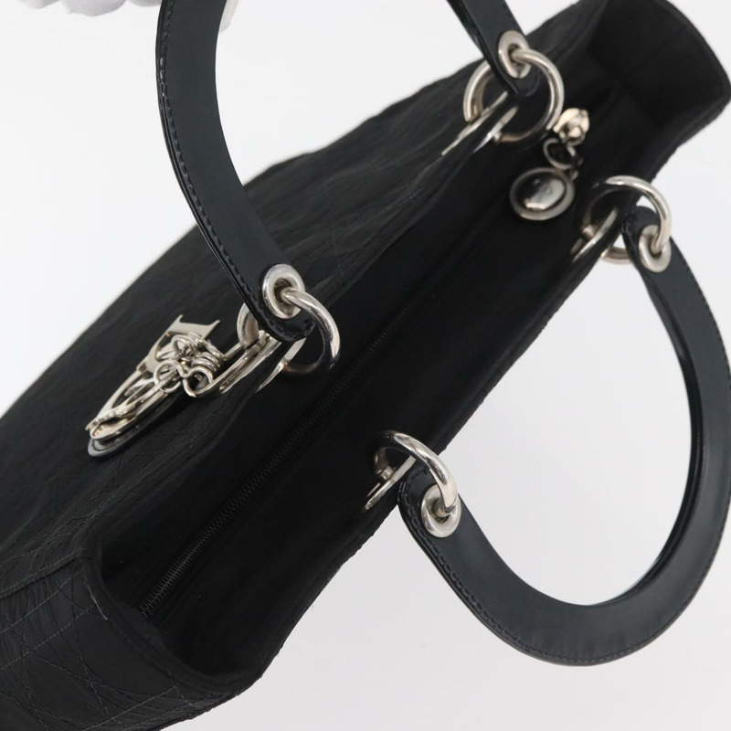 【日本直送】Christian Dior Lady Dior Canage 手提包 尼龍材質 黑色 銀色 正品 179983A-5