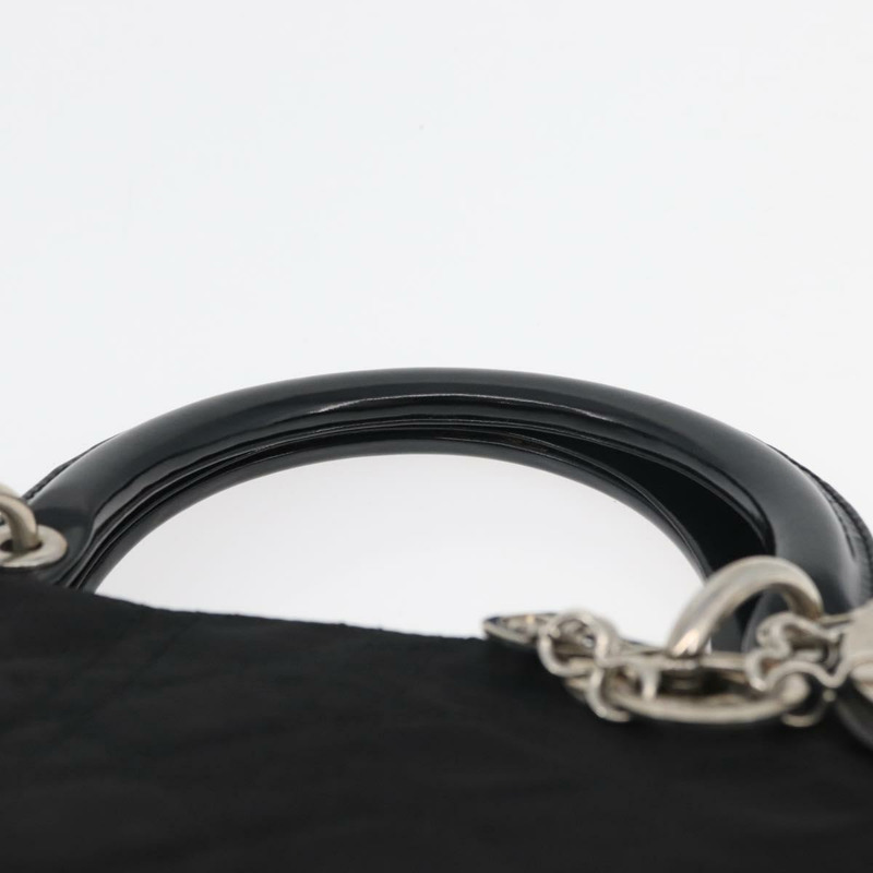 【日本直送】Christian Dior Lady Dior Canage 手提包 尼龍材質 黑色 銀色 正品 179983A-7
