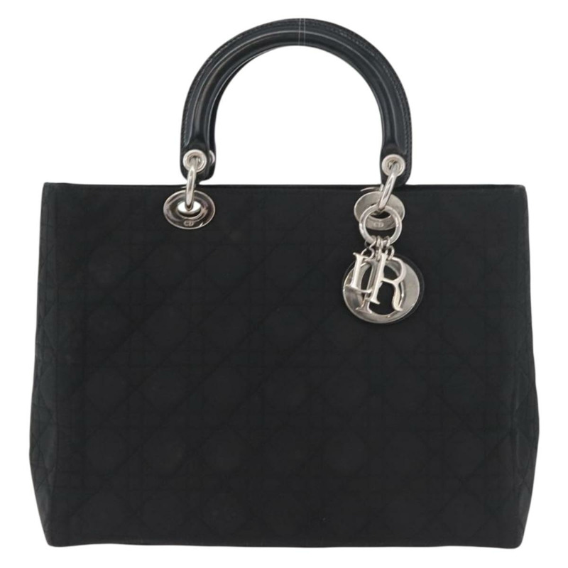 【日本直送】Christian Dior Lady Dior Canage 手提包 尼龍材質 黑色 銀色 正品 179983A-12