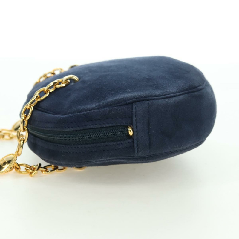 【日本直送】Christian Dior 鏈條肩背包 麂皮 海軍藍 金色 正品 BA12652V-2