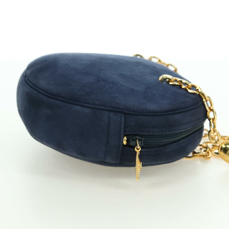 【日本直送】Christian Dior 鏈條肩背包 麂皮 海軍藍 金色 正品 BA12652V-3